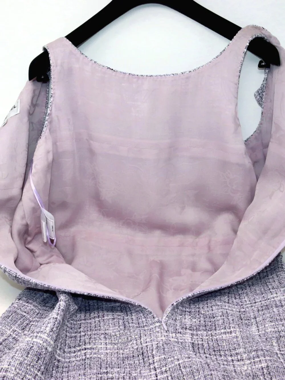 CHANEL Size 40 Lilac Purple White Dress Knee Length - Picture 12 of 15